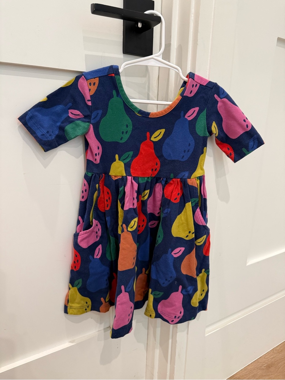 Hanna Andersson Navy Cotton Dress with Multicolor Pears
